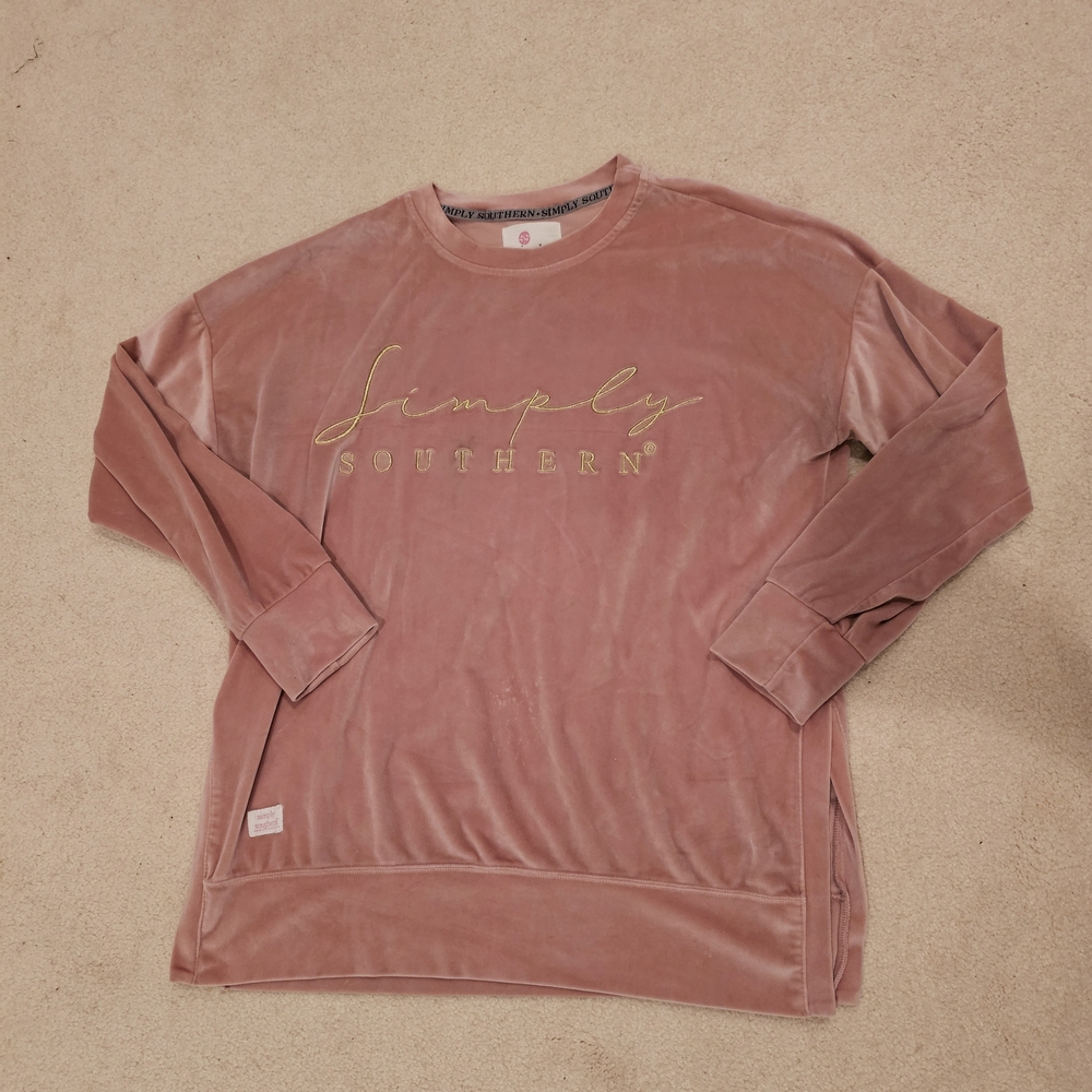 Simply Southern Pink Velvet Crew T-shirt